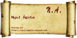Nyul Ágota névjegykártya